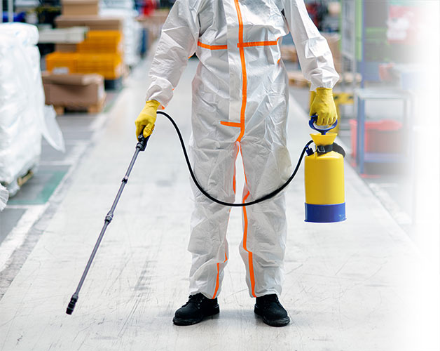 Crisis Management A photo demonstrating a technician treating environment